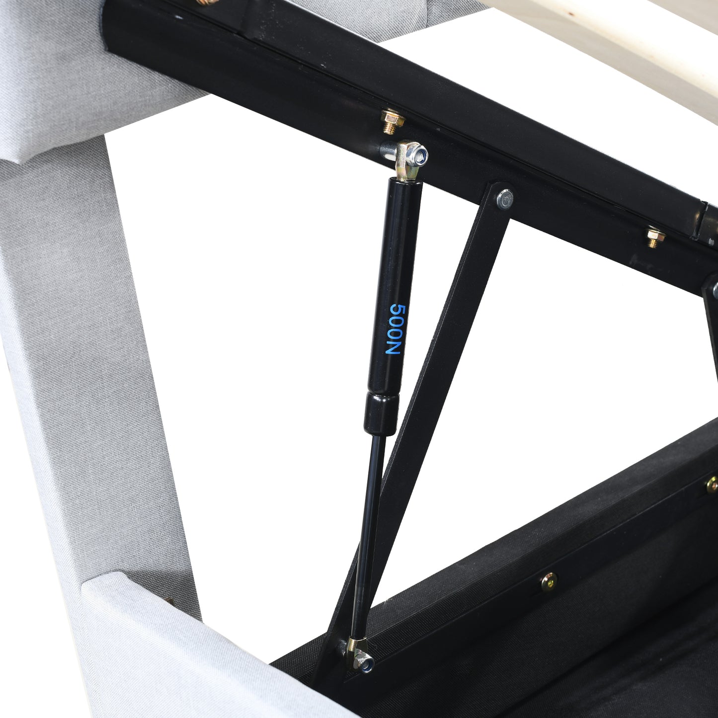 King Size Upholstered Platform Bed with a Hydraulic Storage System, Gray