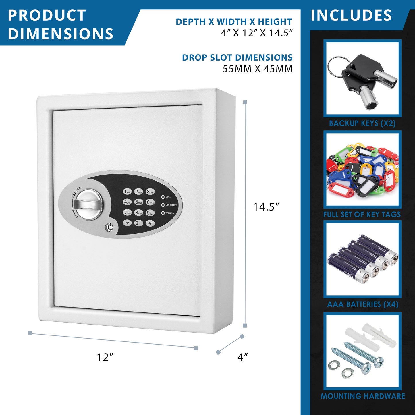 48 Keys Key Cabinet Digital Keypad Wall Safe