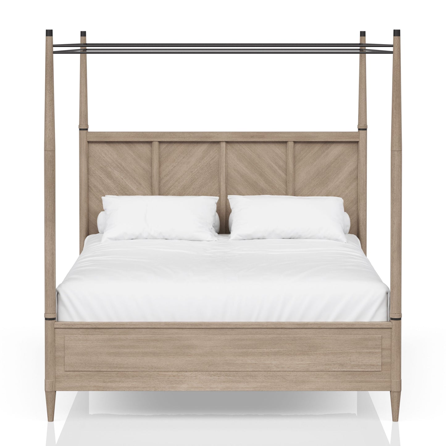 Queen Canopy Bed in Sand Finish