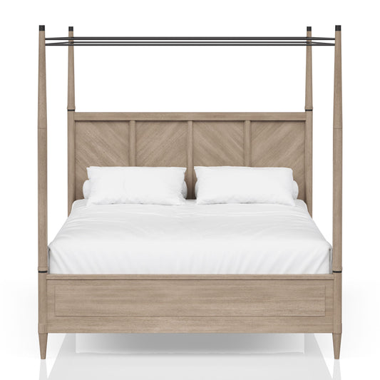 Queen Canopy Bed in Sand Finish