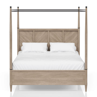 Queen Canopy Bed in Sand Finish