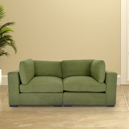 Forest Green Loveseat Sofa for Living Room, Modern Décor Love Seat Mini Small Couches for Small Spaces and Bedroom with Solid Wood Frame (Polyester)