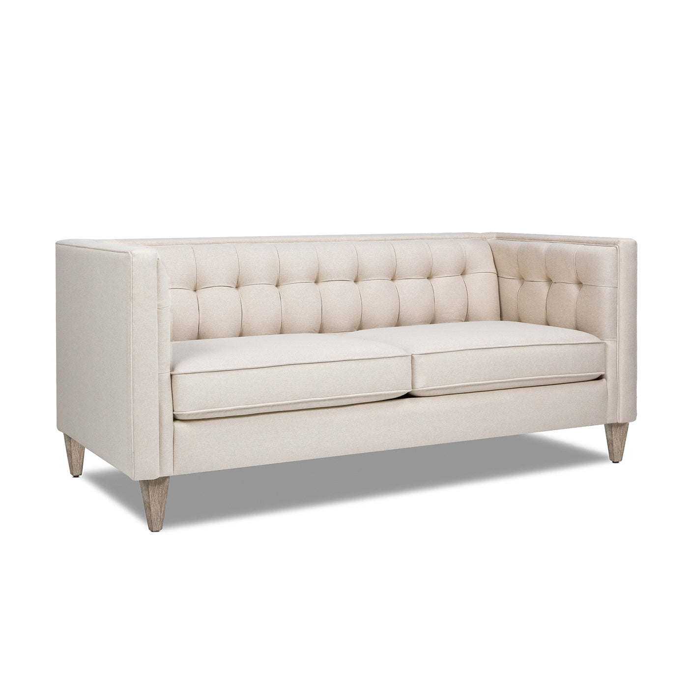 James 74" Modern Tuxedo Sofa, Sky Neutral Beige Polyester