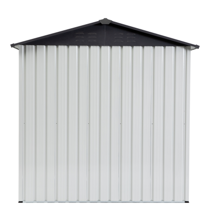 XWT014 Garden Metal Storage Shed Gray White 6x4x6ft outdoor storing tools Rainproof Hinge door version