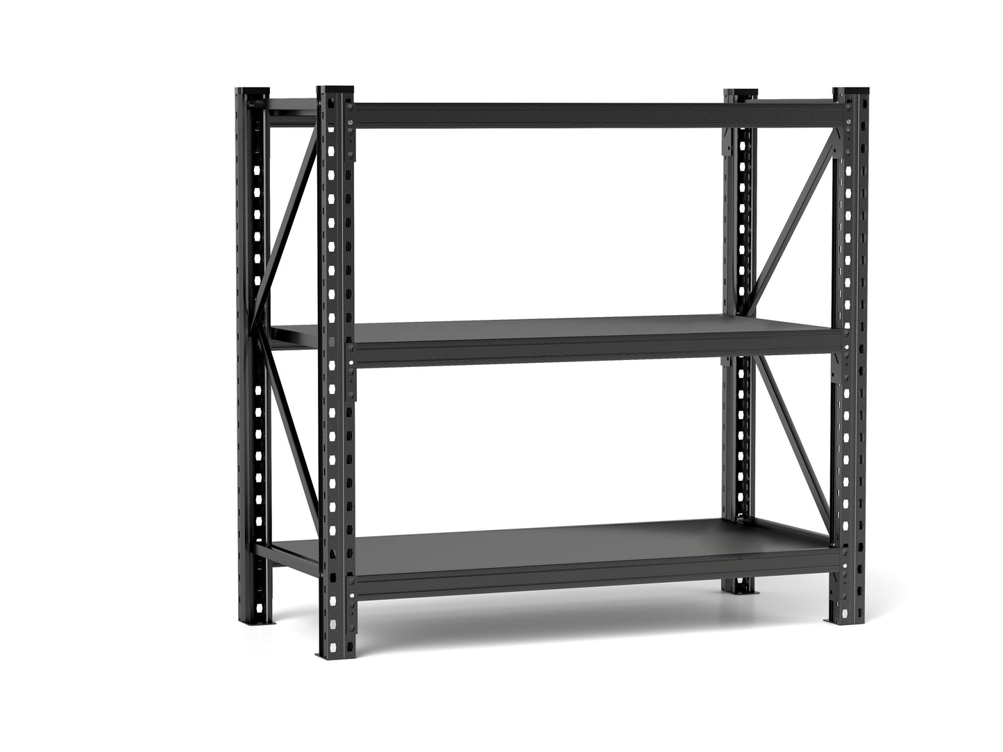 3-Tier Industrial Shelving Rack - 63in, Heavy Duty Steel Shelving Unit Adjustable, 67" W*19.7" D*63"H, Black, Requires Assembly