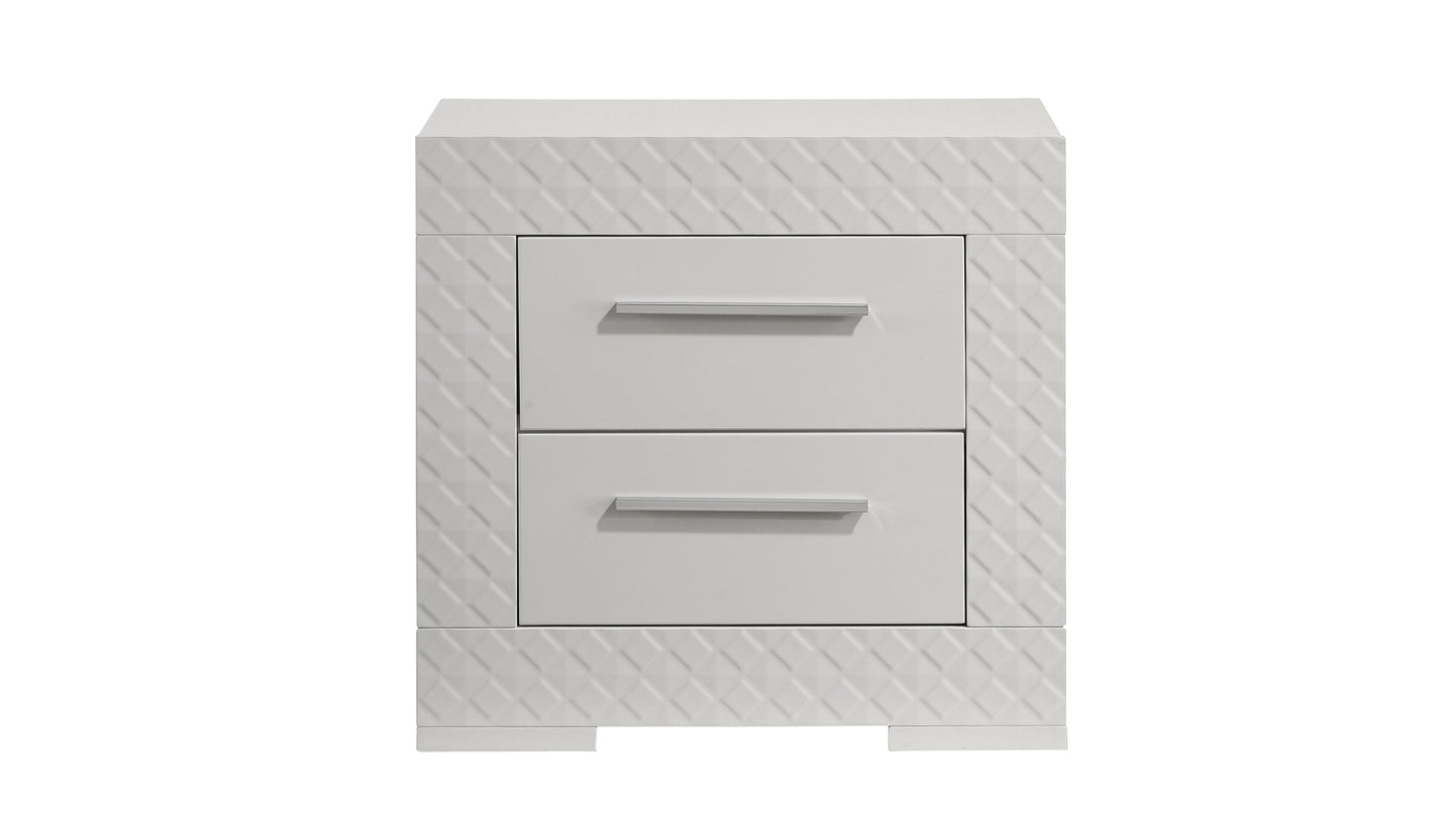 Blanca Modern Style 2-Drawer Night stand Made with Wood in White