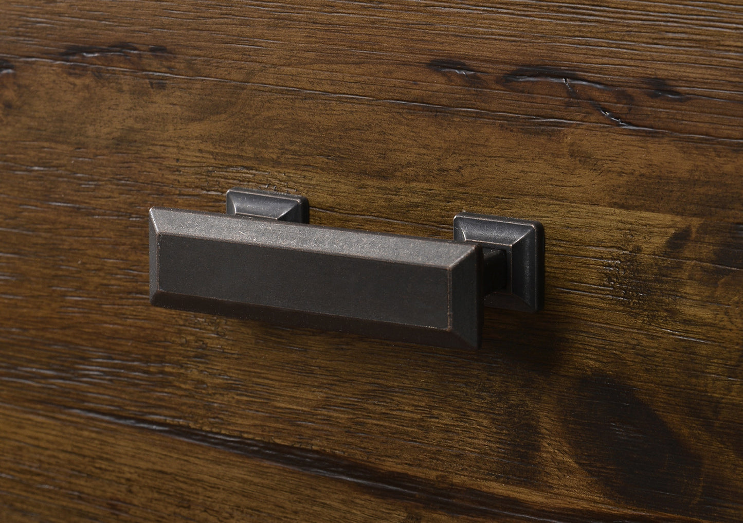 1pc Rustic Brown Two Drawer Nightstand Bedroom Solid Wood Wooden Furniture Nightstand End Table