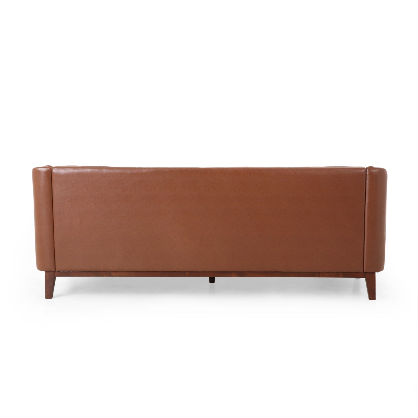 Mirod 81'' PU Sofa,Tufted Back,Solid Wood legs,Living Room and Study