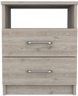 Napoles Nightstand , End Table, Side Table Superior Top, Two Drawers, One Shelf -Light Gray