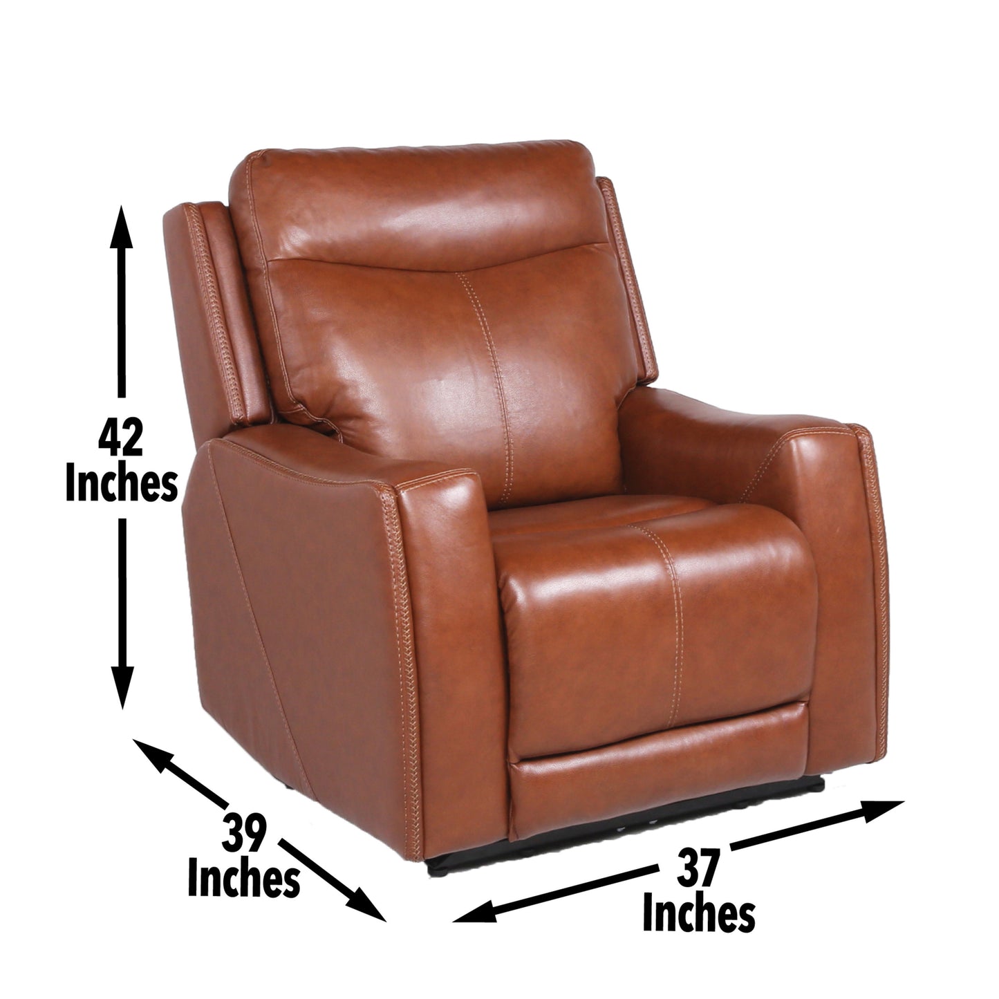 Contemporary Leather Recliner - Top-Grain Seating, Power Headrest, Power Footrest, USB Charging