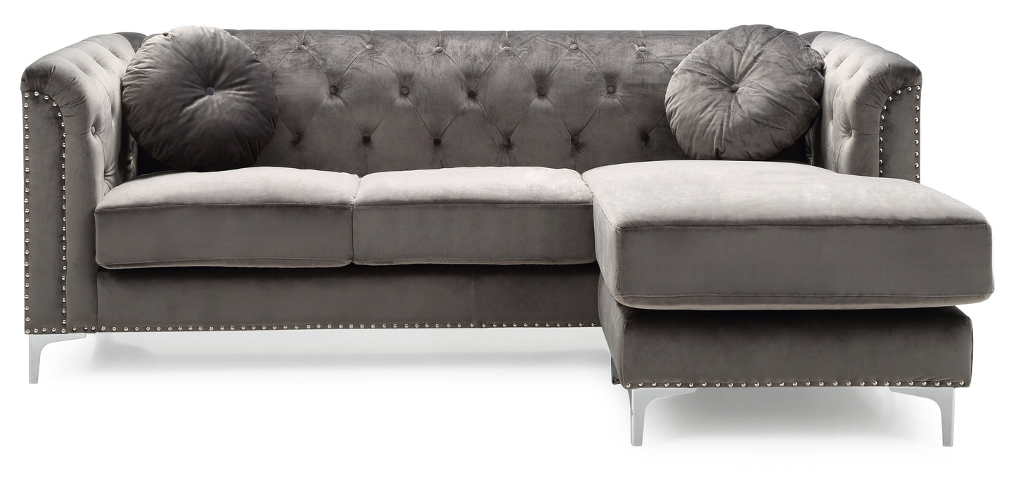 Sophisticated Dark Gray Sofa Chaise