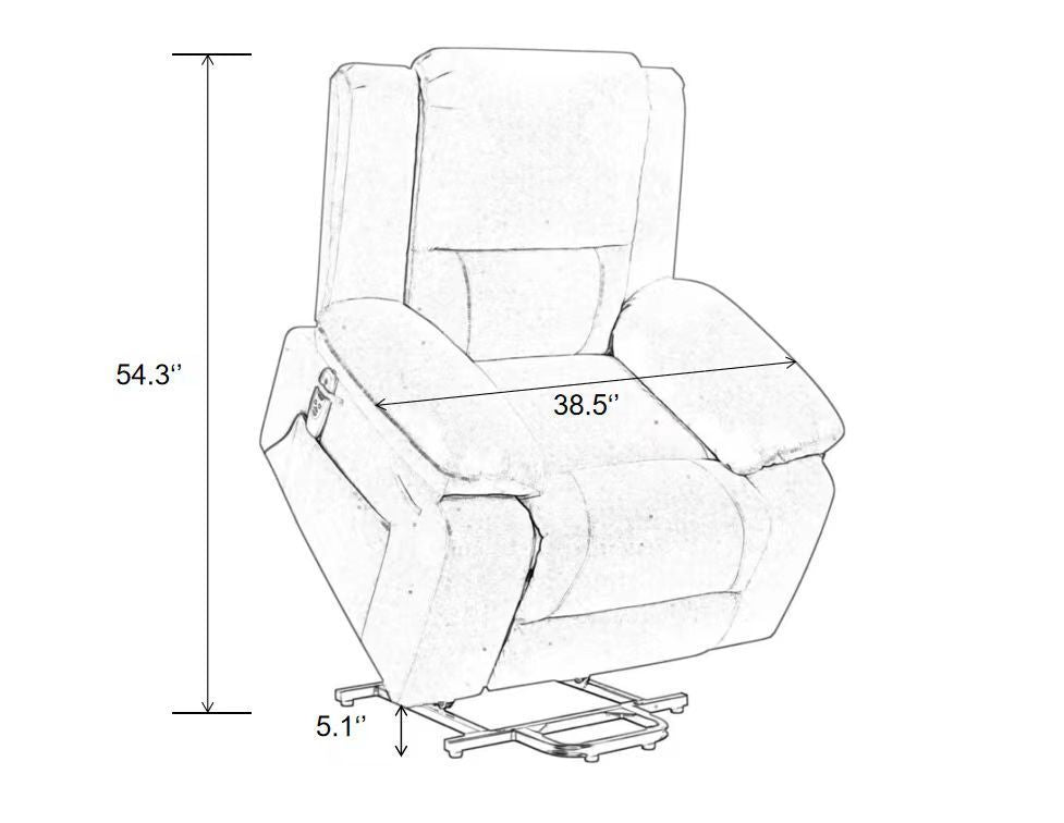 Electric Power Recliner Chair With Massage For Elderly ,Remote Control Multi-function Lifting, Timing, Cushion Heating Chair With Side Pocket Beige