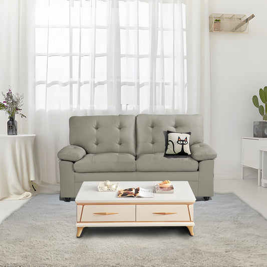 Apartment Love seat Love, 3-SEAT, Grey Faux Leather