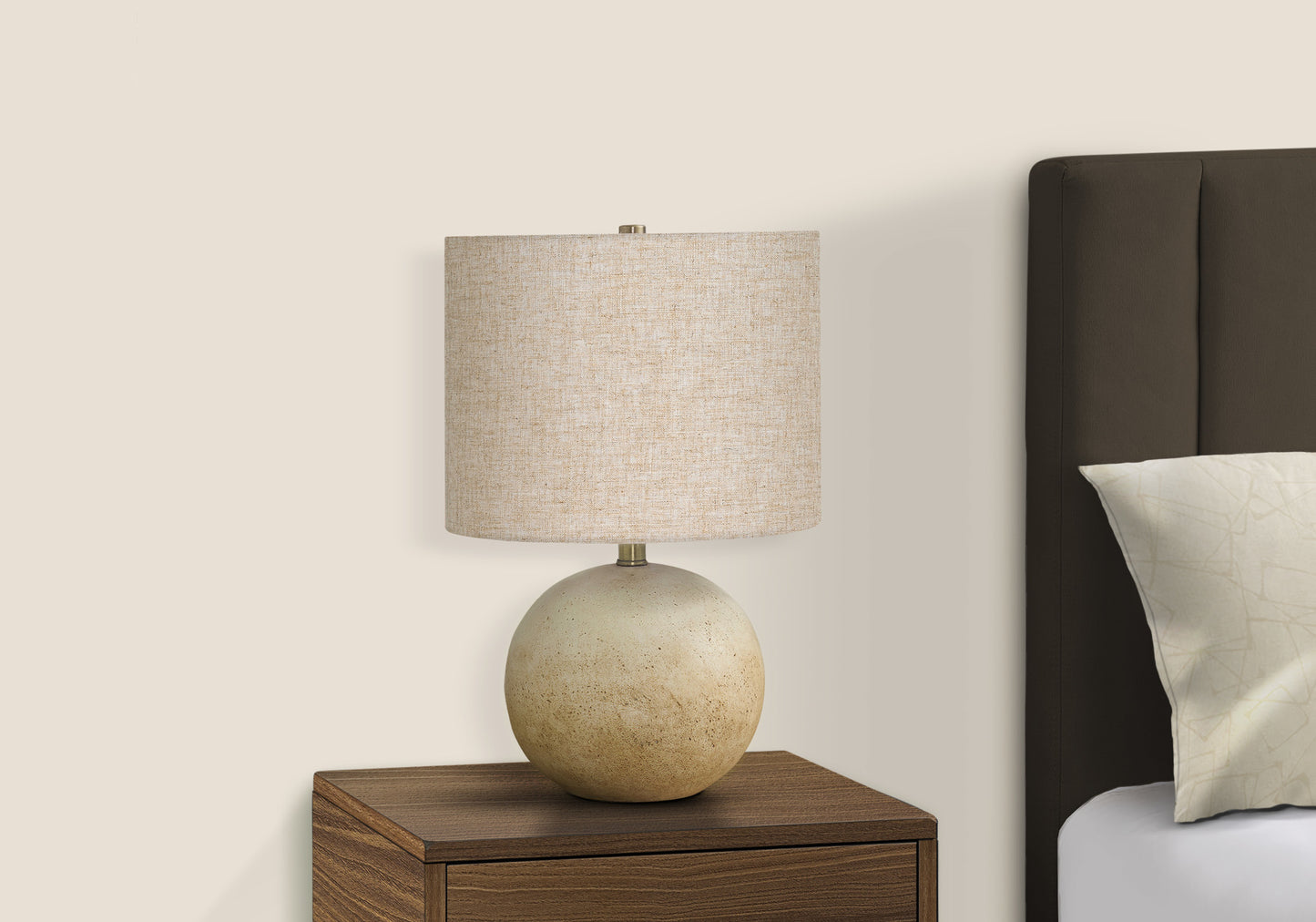 Lighting, 20"h, Table Lamp, Beige Concrete, Beige Shade, Contemporary