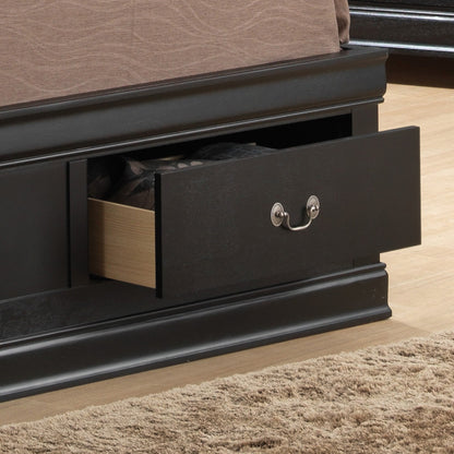 Traditional Black Queen Storage Bed With Elegance