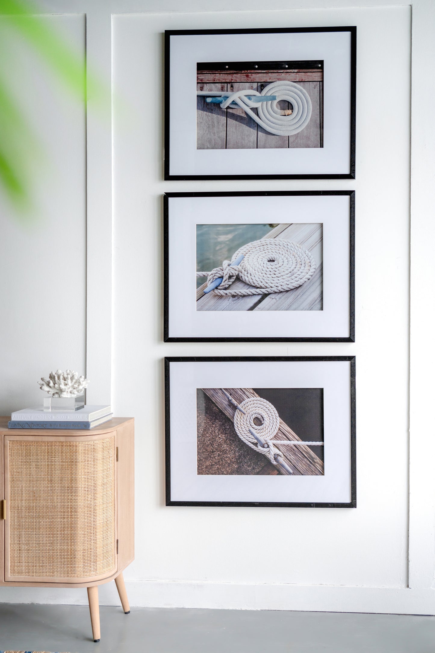 30' x 24' Rope Wall Art with Black Frame, Wall Decor for Living Room Bedrrom Entryway Office, Set of 3