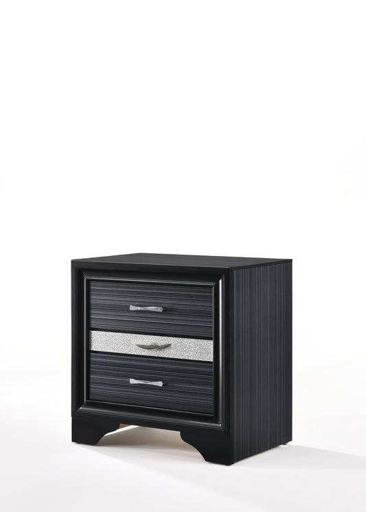 Naima Black Finish Nightstand