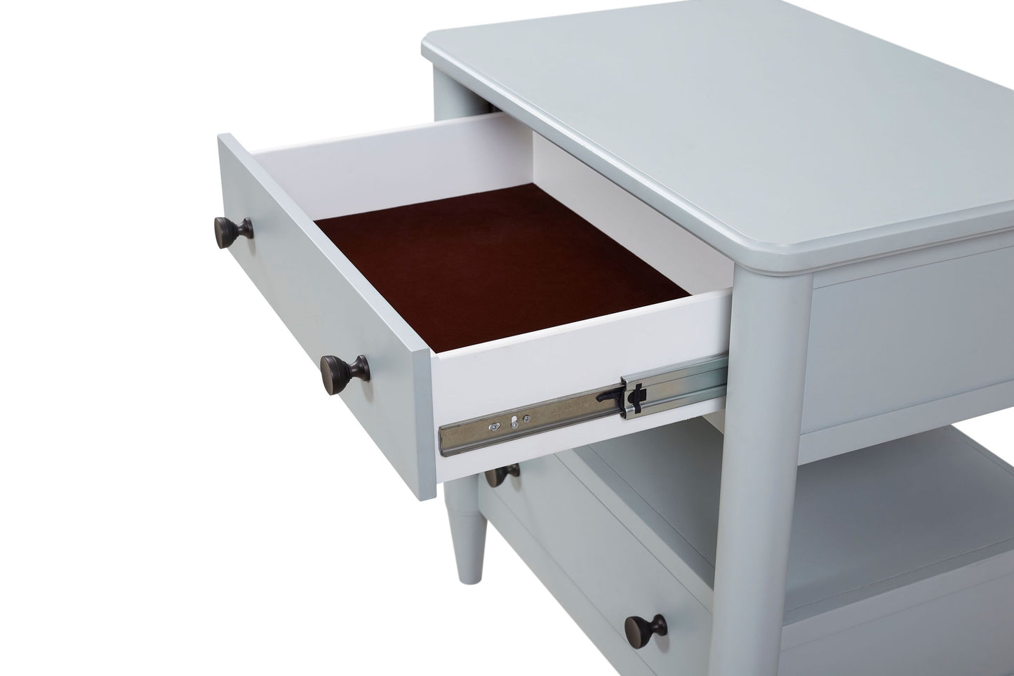 Open Nightstand Ocean Finish With 2 Drawers