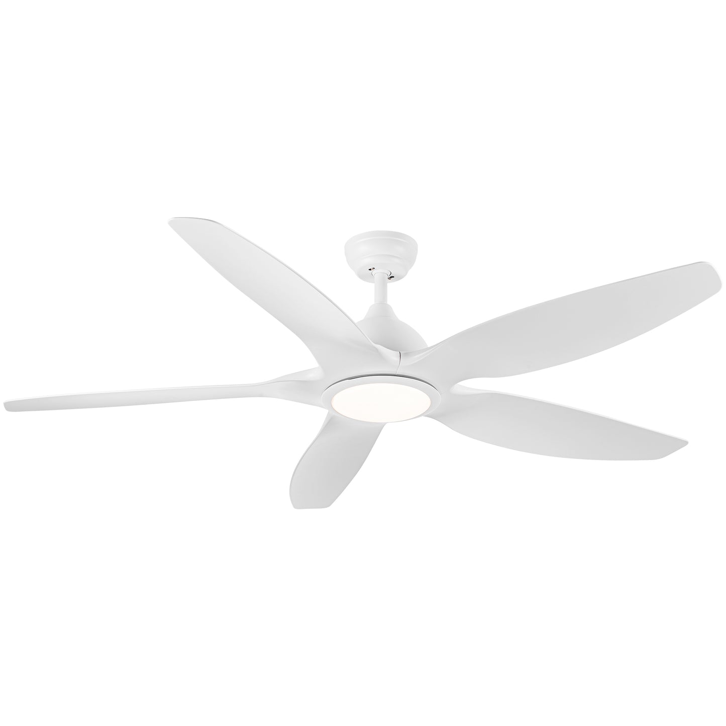 Modern 60 In Intergrated LED Ceiling Fan Lighting with White ABS Blade