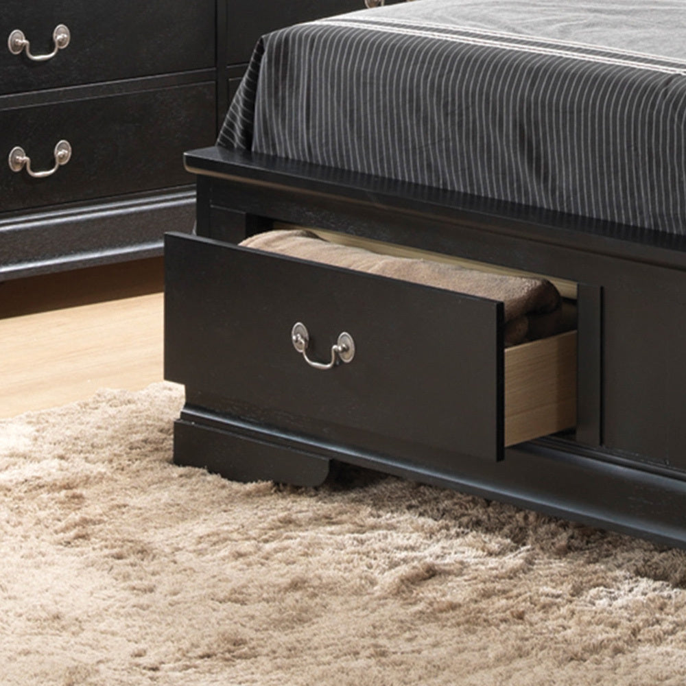 Sleek Black King Storage Bed With Functionality