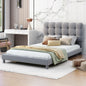 Twin Size Upholstered Platform Bed with Soft Headboard,Gray