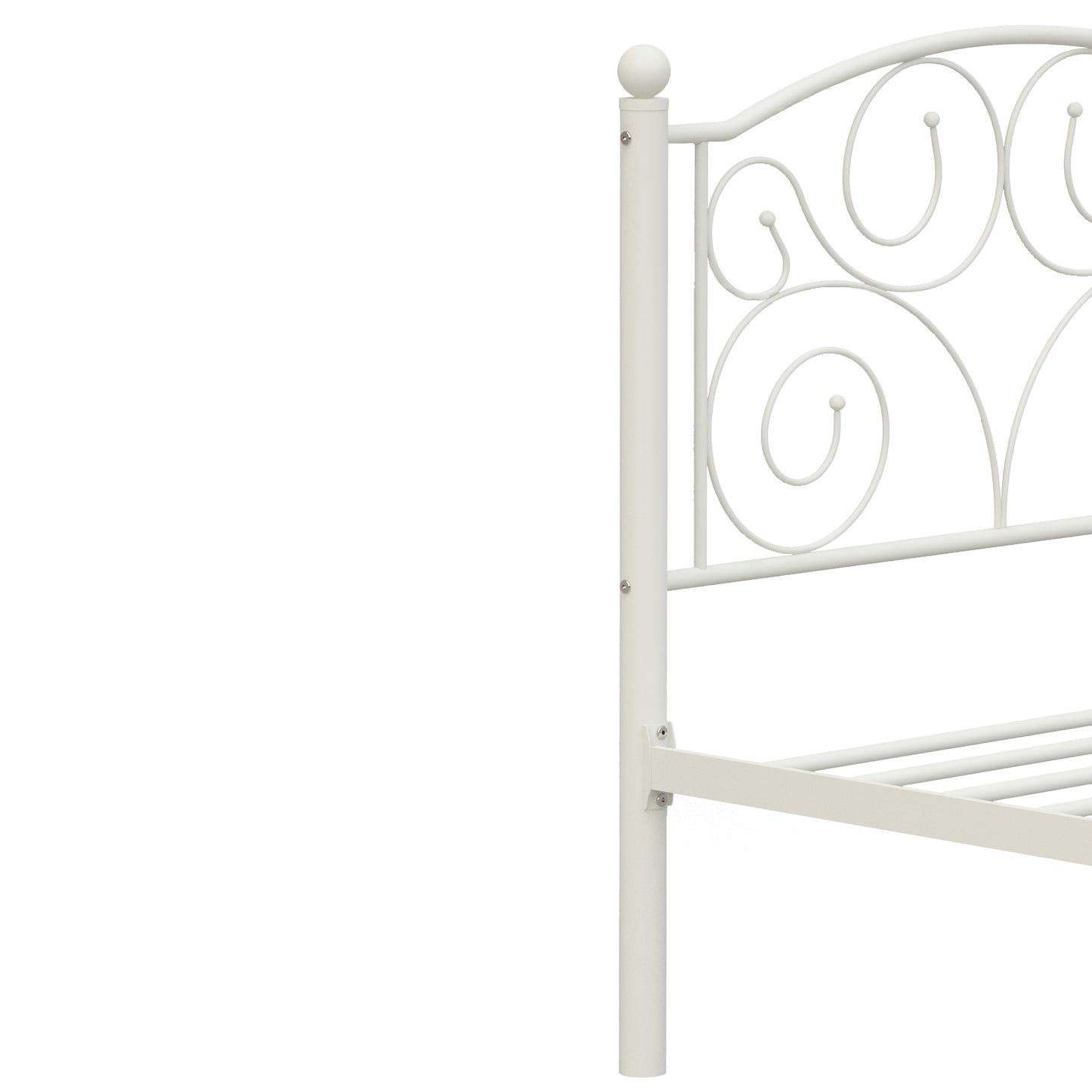 Twin Size Unique Flower Sturdy System Metal Bed Frame with Headboard and Footboard