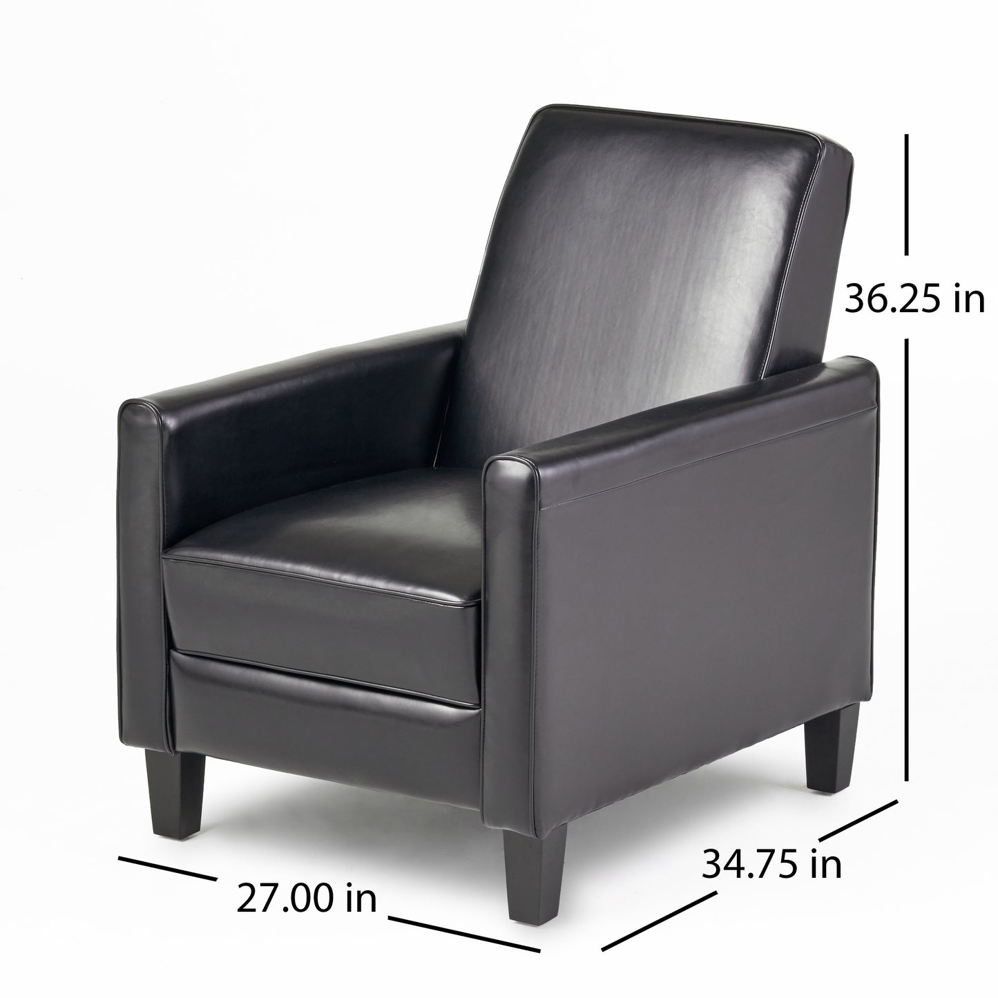 Black Faux Leather Push Back Chair for Elegant Home Décor