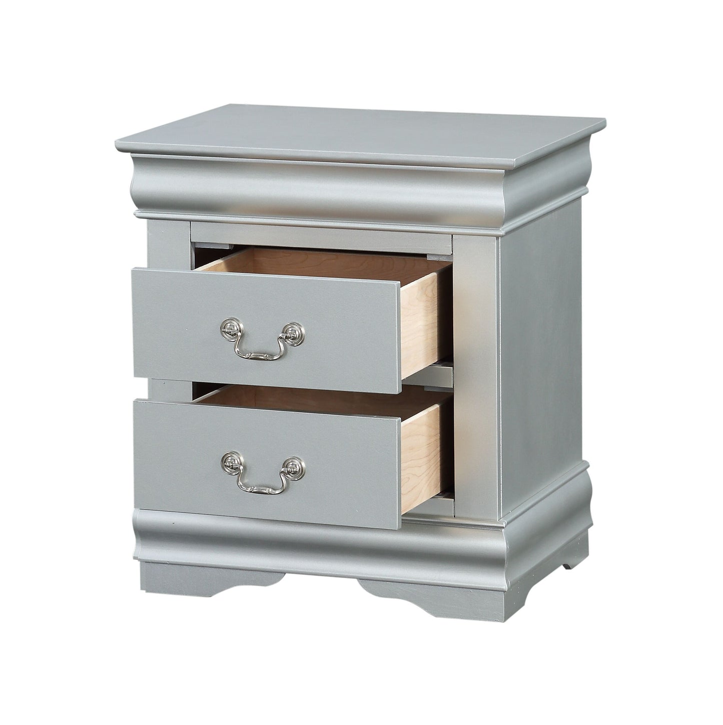 Louis Philippe III Platinum Finish Nightstand