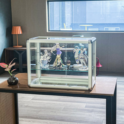 Tempered Glass Counter Top Display Showcase with Sliding Glass Door and Lock,Standard Aluminum Framing with Sliding Glass Door and Lock-display cabinet