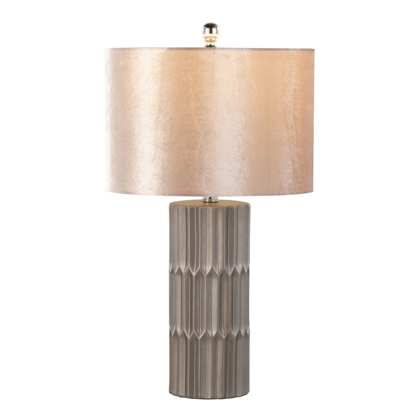 Tania 22" Contemporary Ceramic Table Lamp in Brown and Metallic Brown Ceramic with Champagne Shade by LumiSource