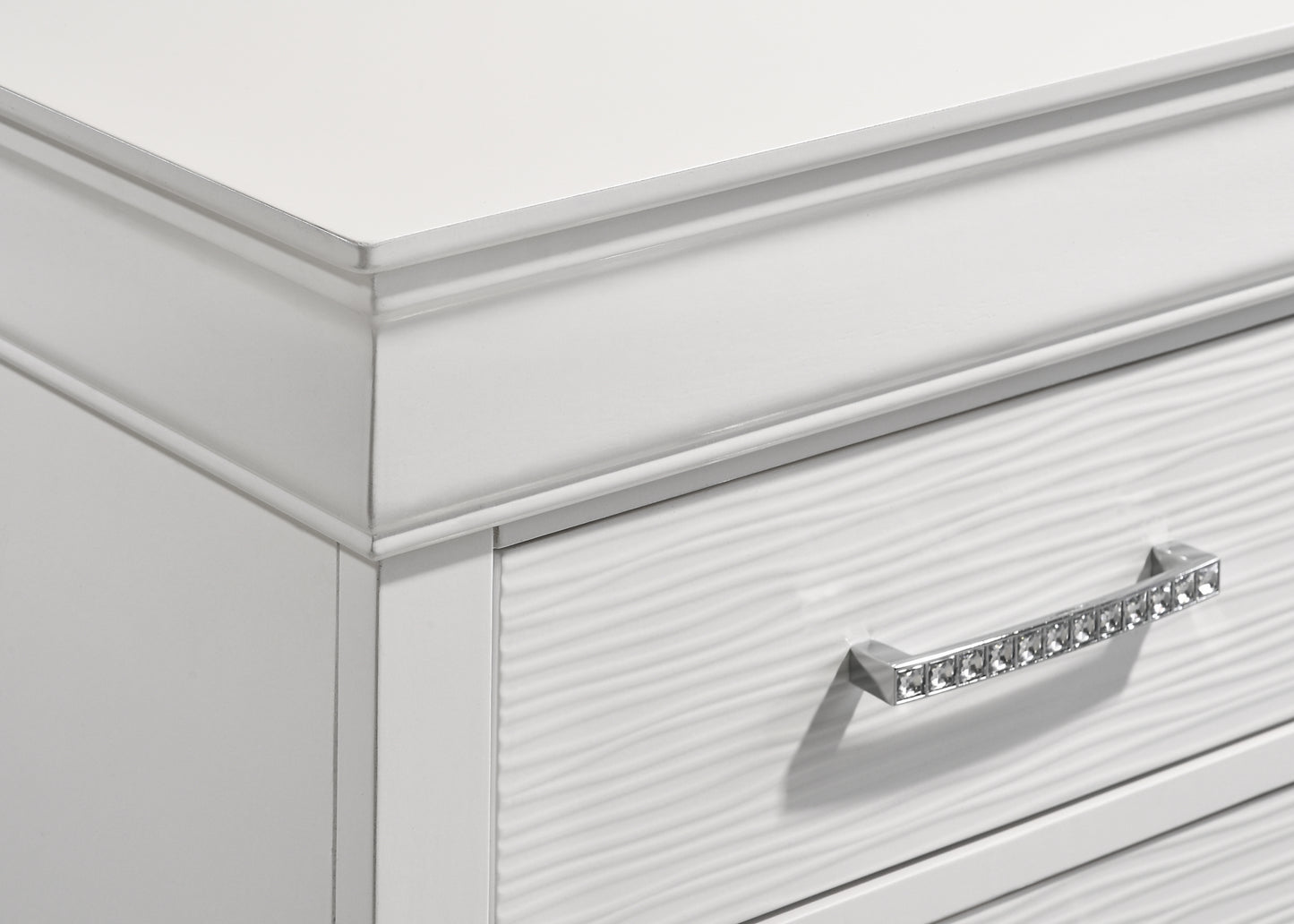 Modern Style 2-Drawer Nightstand made with Wood in White