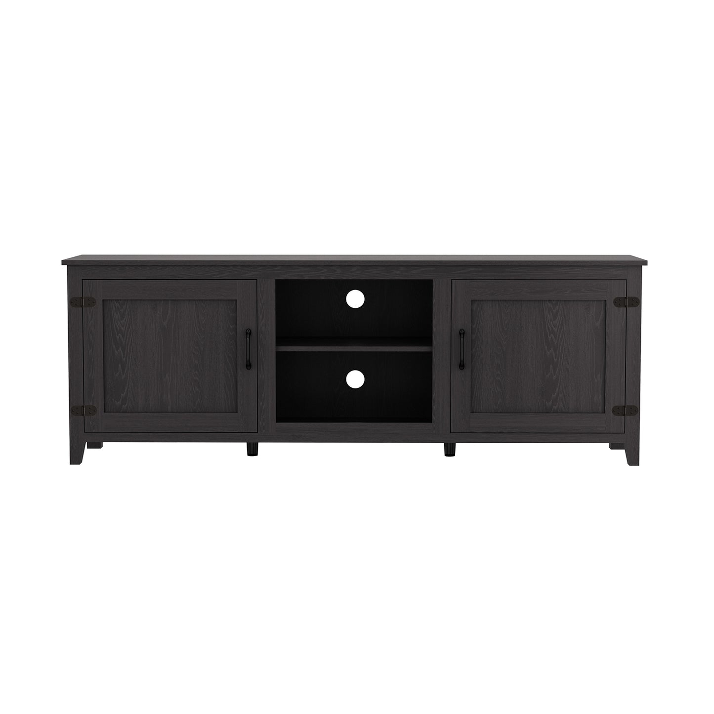 TV Stand Storage Media Console Entertainment Center,Tradition Black,with doors