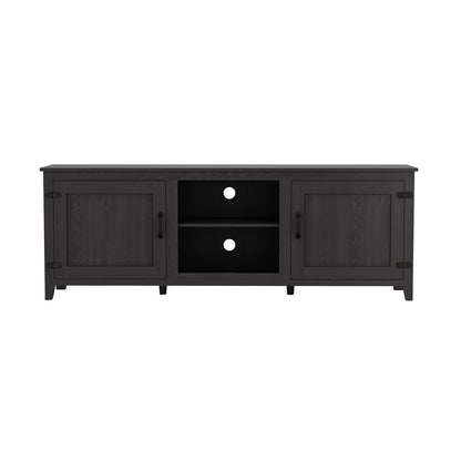 TV Stand Storage Media Console Entertainment Center,Tradition Black,with doors