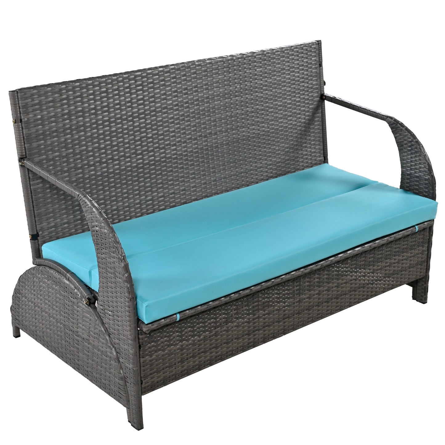 U_STYLE Versatile outdoor loveseat that converts to four seats and a table, suitable for gardens and lawns