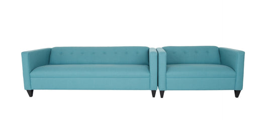 Loveseat and Sofa Set for Living Room, Modern Décor Couch Sets for Living Room, Bedrooms with Solid Wood Frame (Teal, Polyester Nylon)