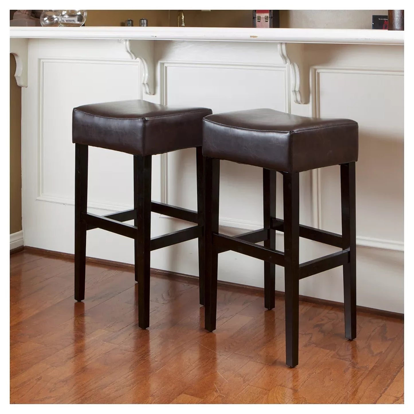 [OLD SKU: 74504.00] Set of 2, 30" Backless Leather Counter Height Barstool