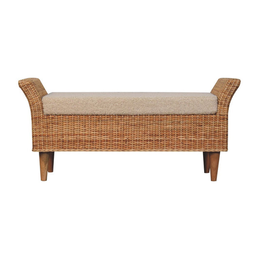 Solid Wood Riviera Woven Bench