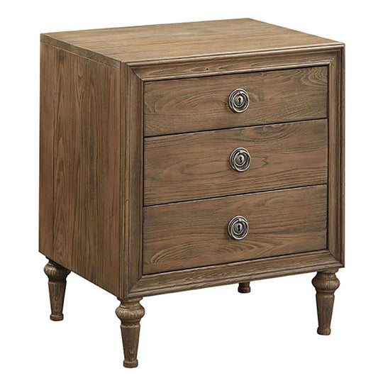 Reclaimed Oak Nightstand with 3-Drawer