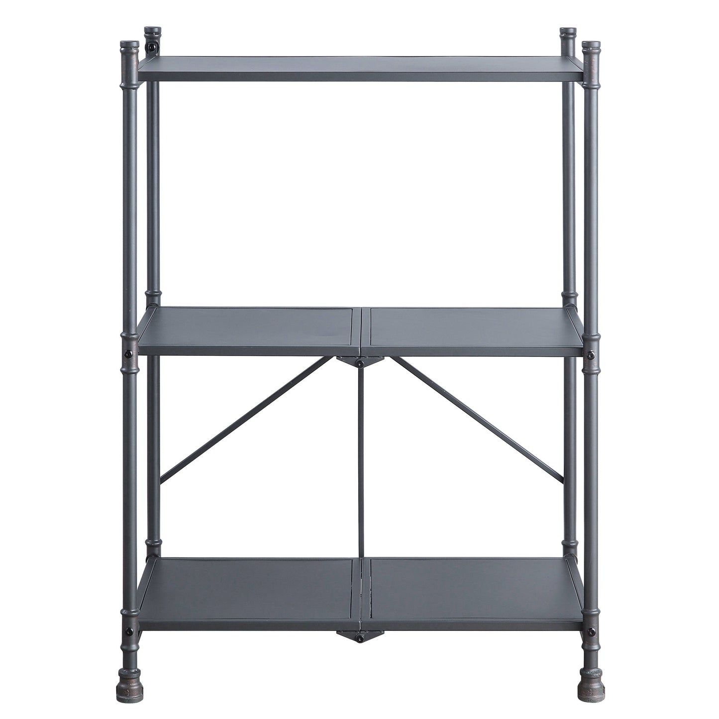 Sandy Black and Dark Bronze Hand-Brushed 3-tier Console Table