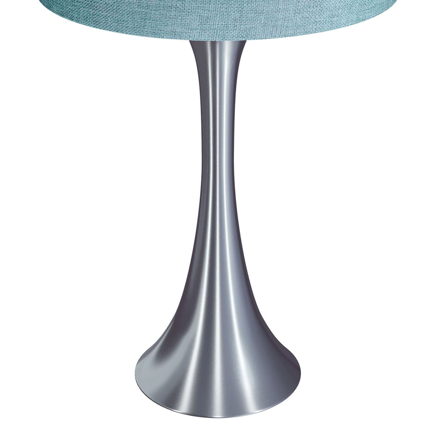 Lenuxe 24" Contemporary Metal Table Lamp in Brushed Nickel with Turquoise Textured Linen Shade from Grandview Gallery by LumiSource - Set of 2
