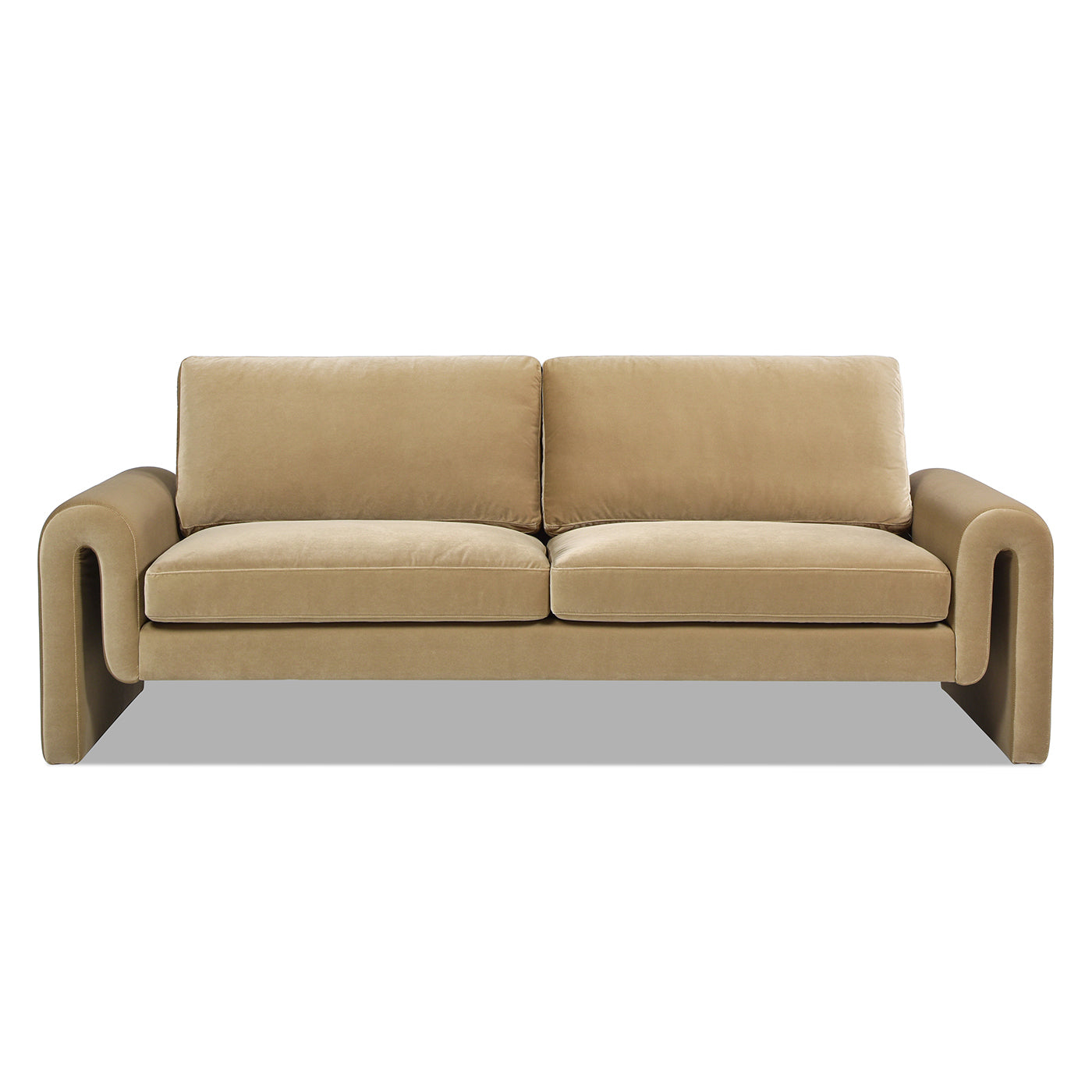 Mason 85" Arched Arm Sofa, Camel Brown Beige Performance Velvet