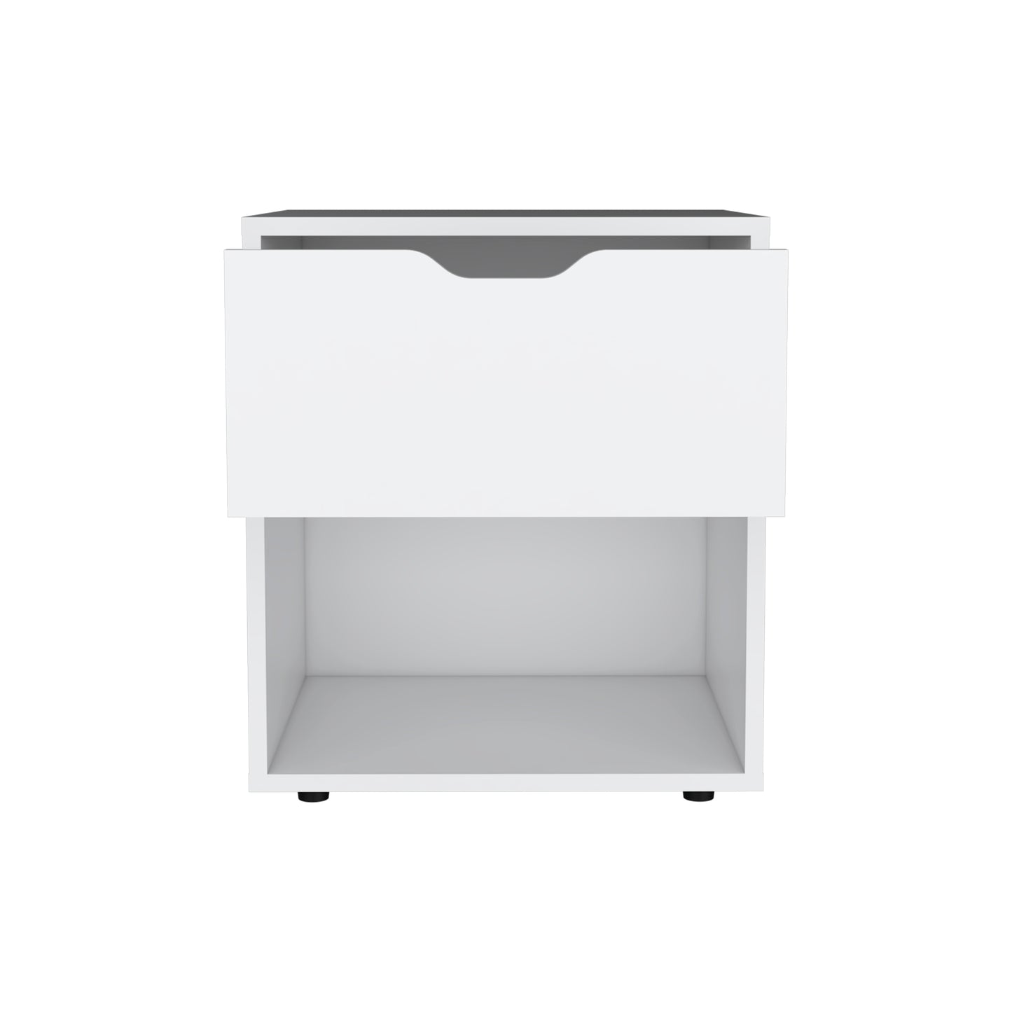 DEPOT E-SHOP Adak 19.7" H Nightstand End Table with Open Shelf,White