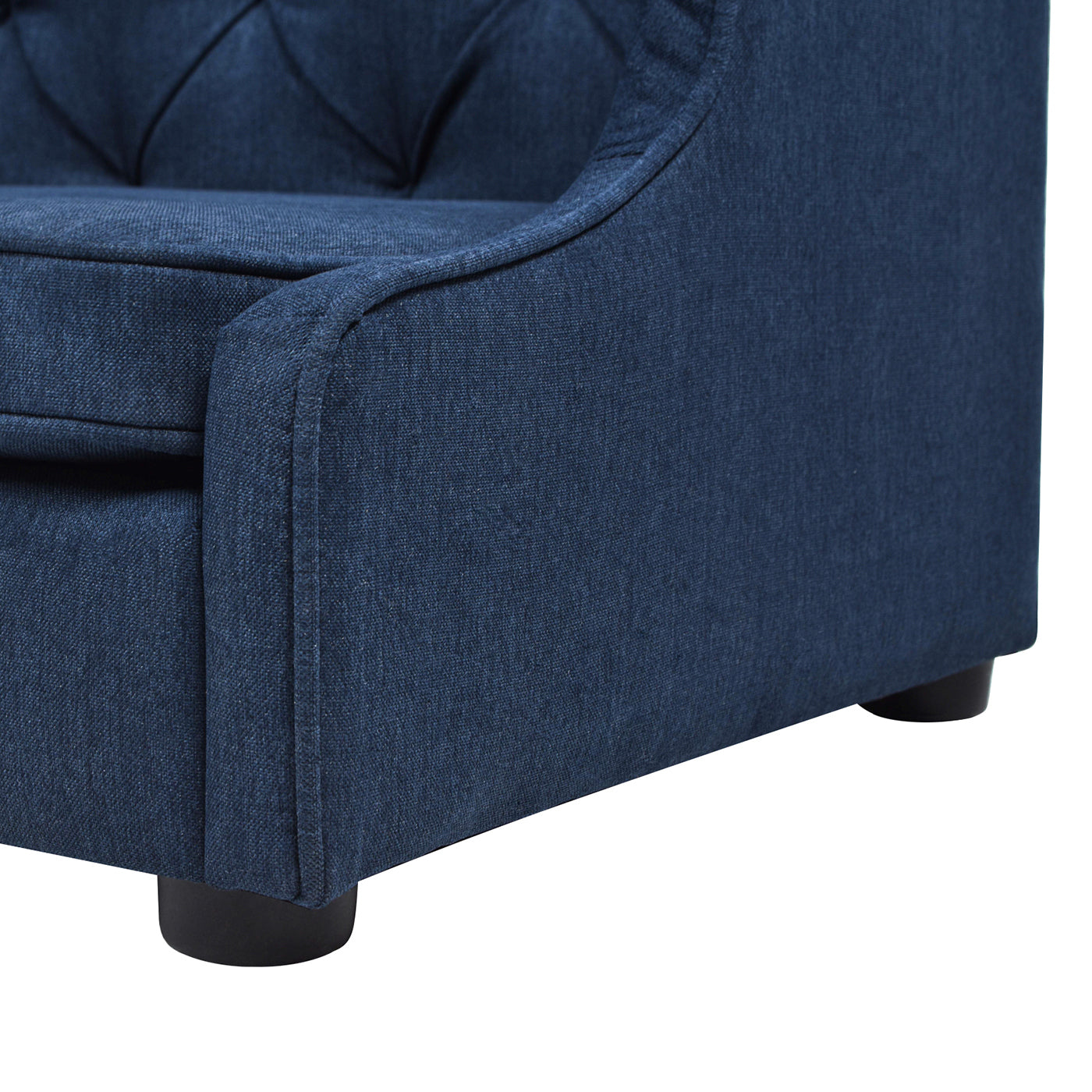 Robin 35" Tufted Wingback Pet Sofa Bed, Medium, Pacific Blue Stain Resistant High Performance Polyester