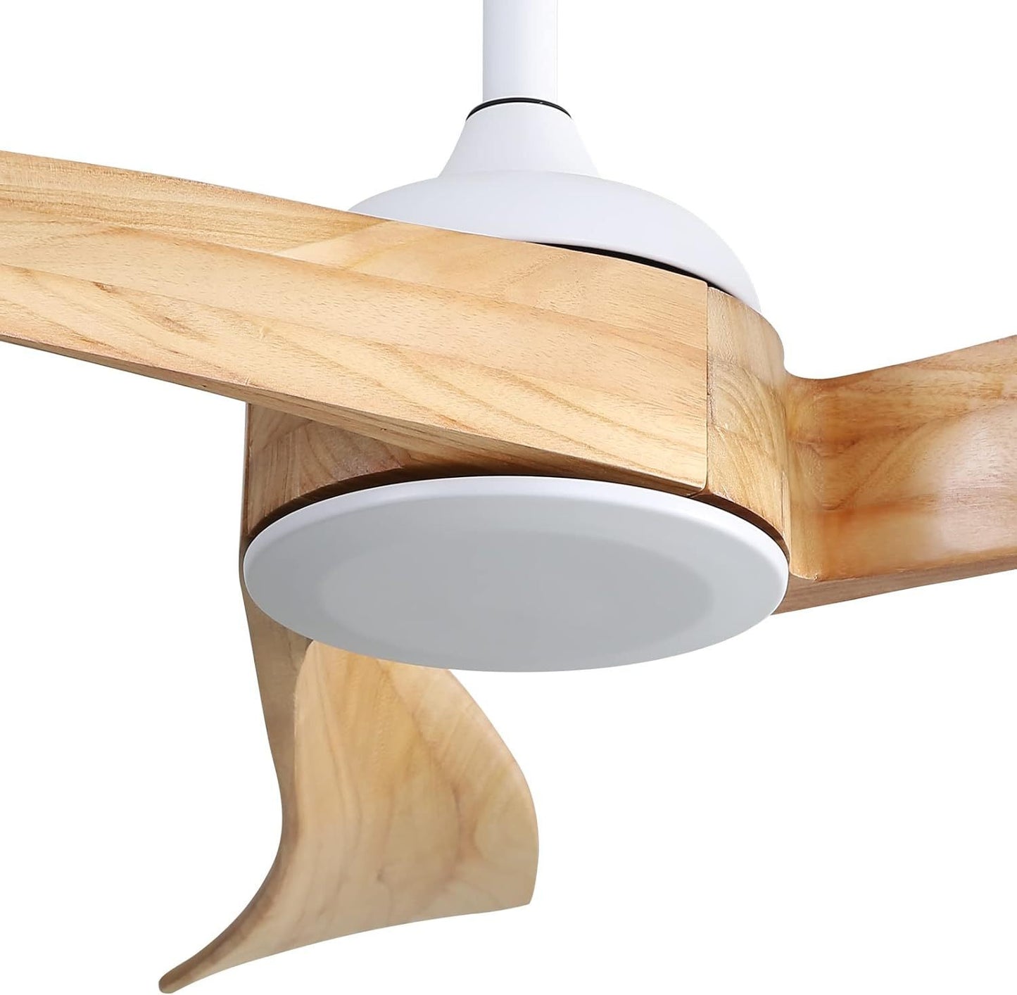 52 Inch Modern Ceiling Fan Without Light 6 Speed Remote 3 Solid Wood Blade Reversible DC Motor For Indoor&Outdoor