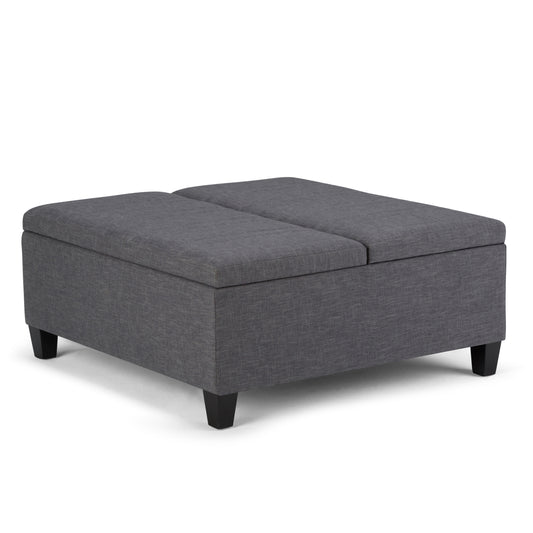 Ellis - Coffee Table Storage Ottoman - Slate Grey