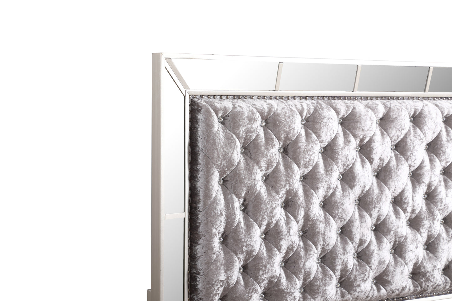 Sleek Silver Champagne Contemporary Bed