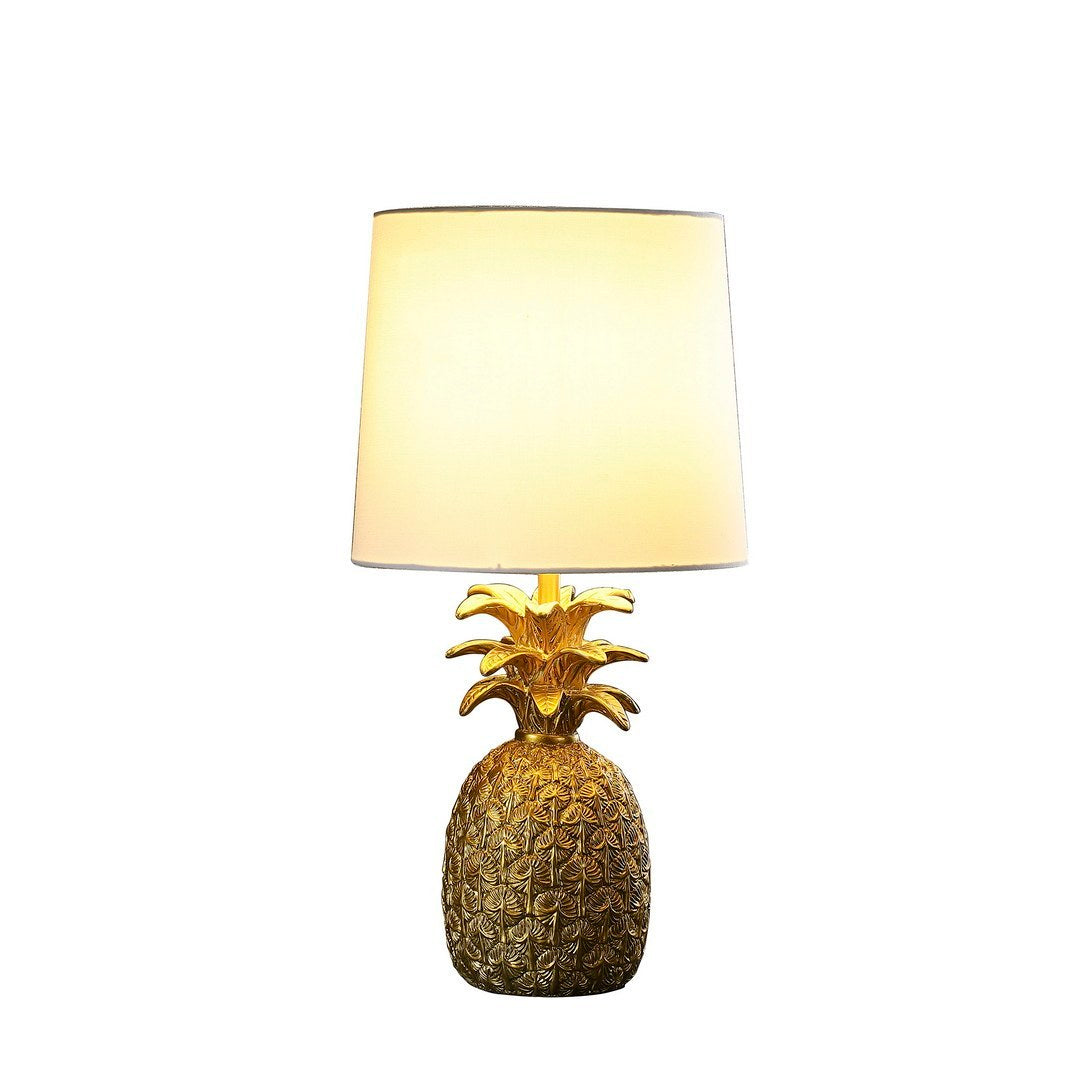 17" In Golden Brass Tropical Heahea Pineapple Table Lamp