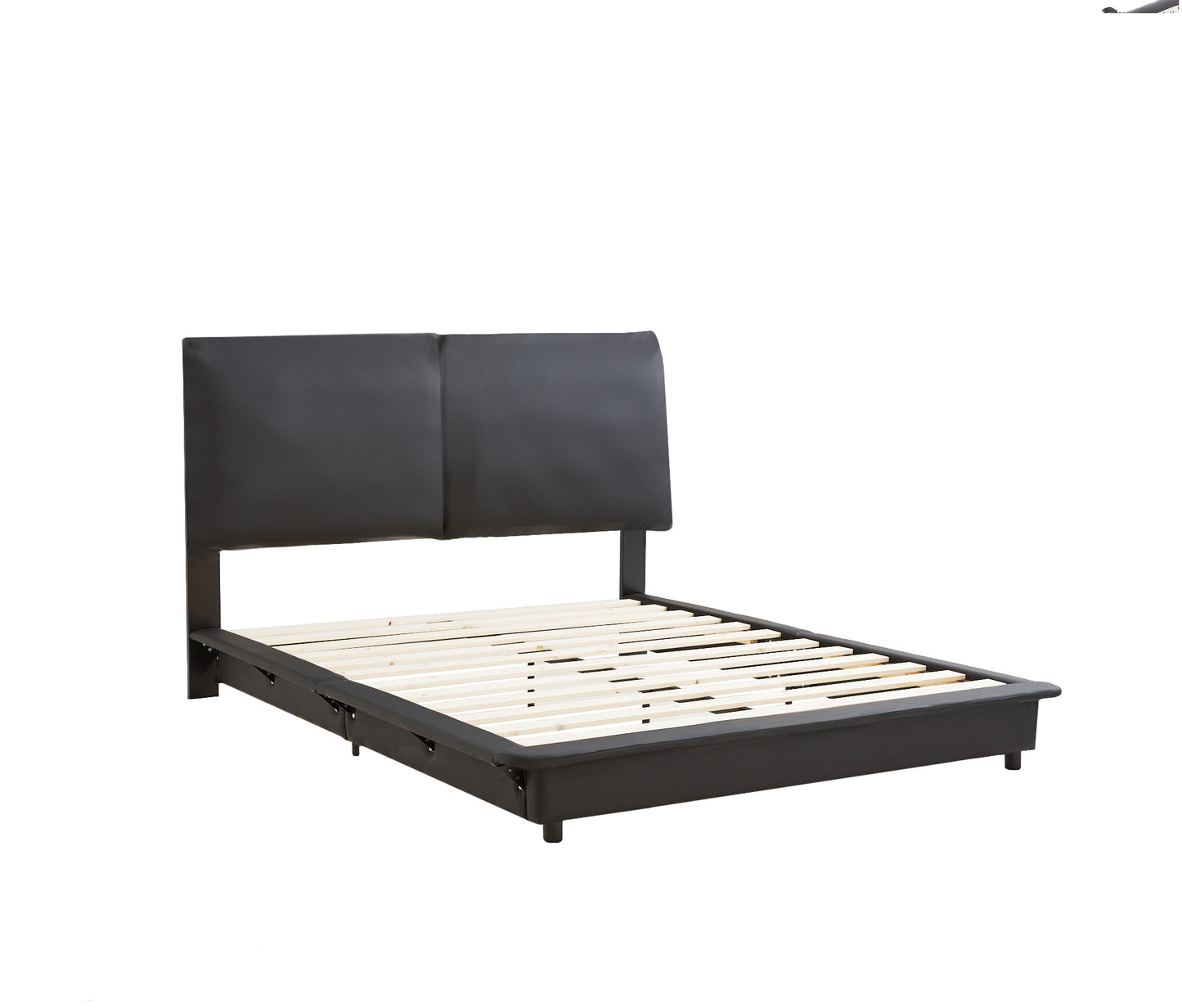 Upholstered Floating Bed Frame with Motion Activated LED Full Size