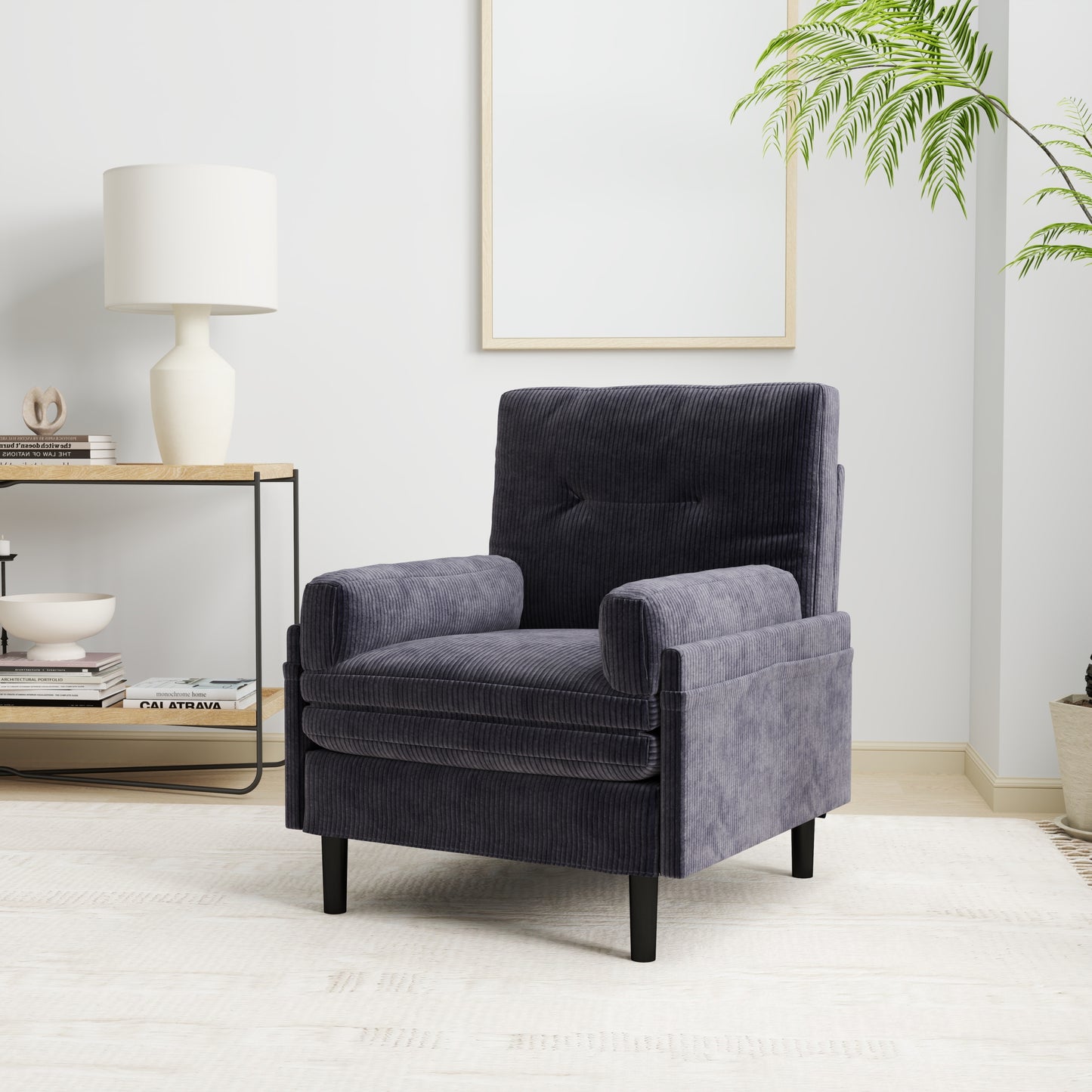 Grey sofa chair with recline fuction