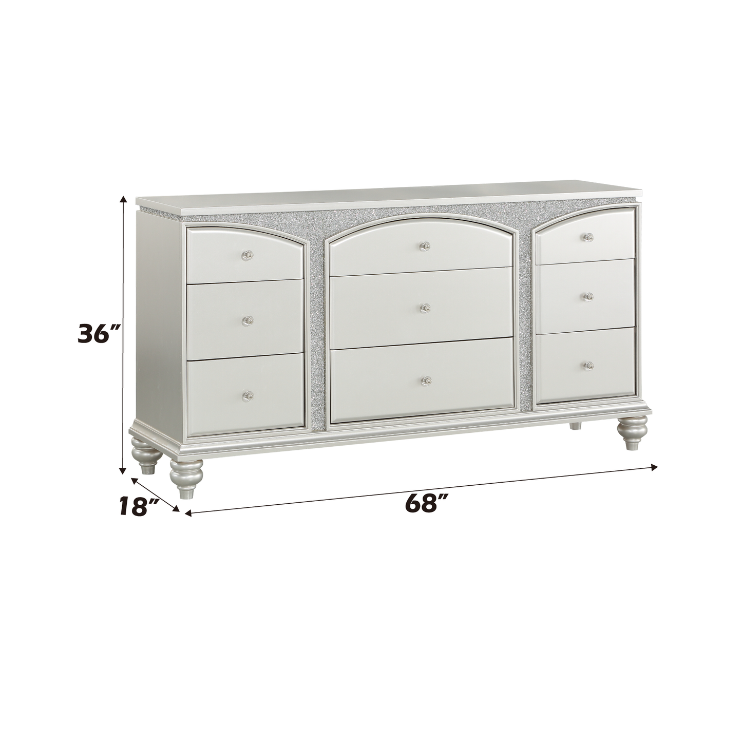 Maverick Platinum Finish Dresser